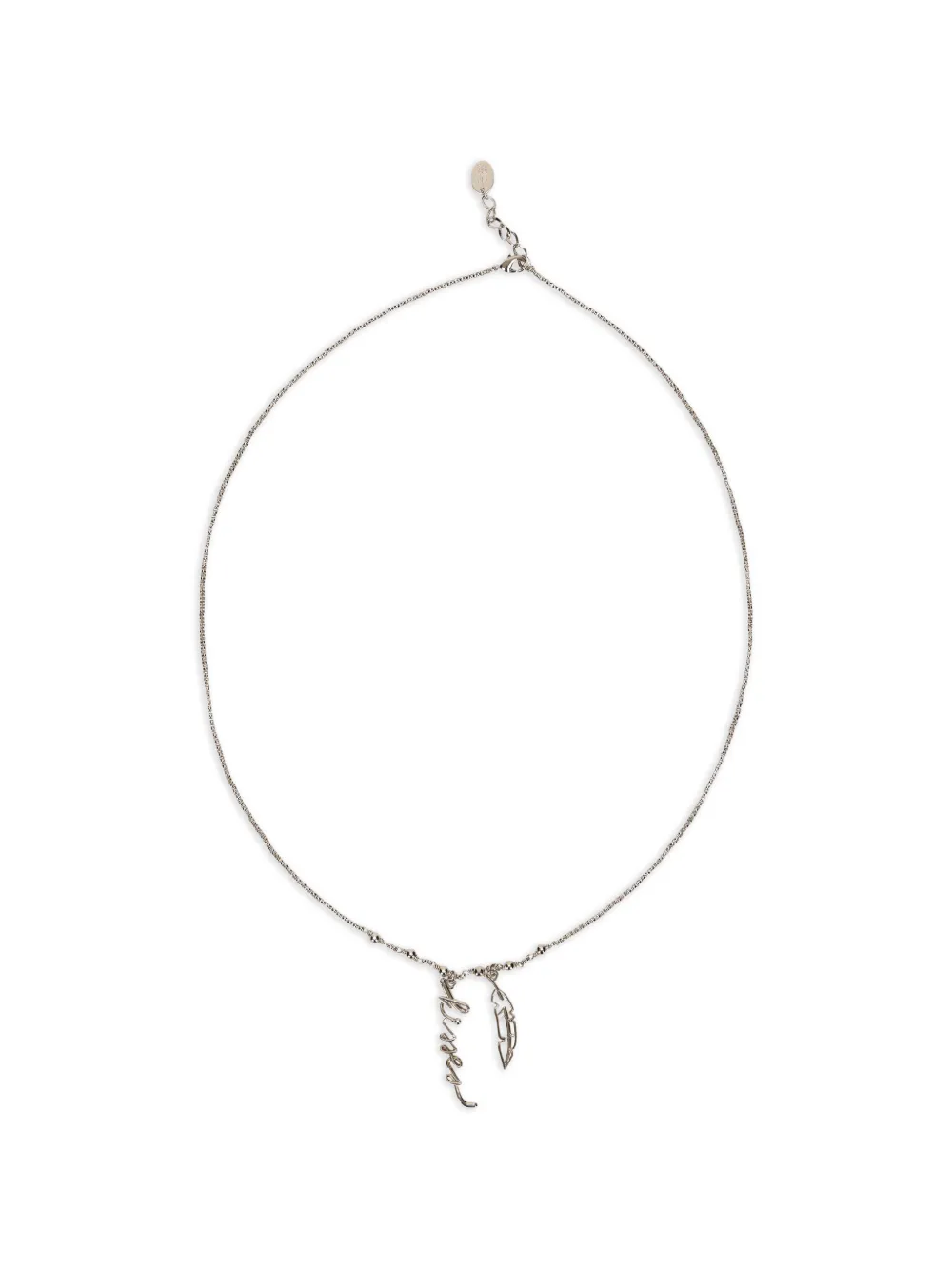 RED(V) feather pendant necklace - Argento