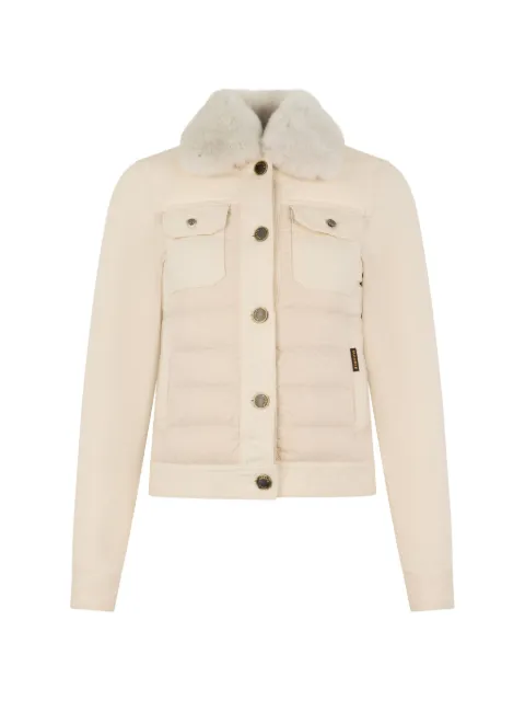 Moorer fur-collar buttoned jacket