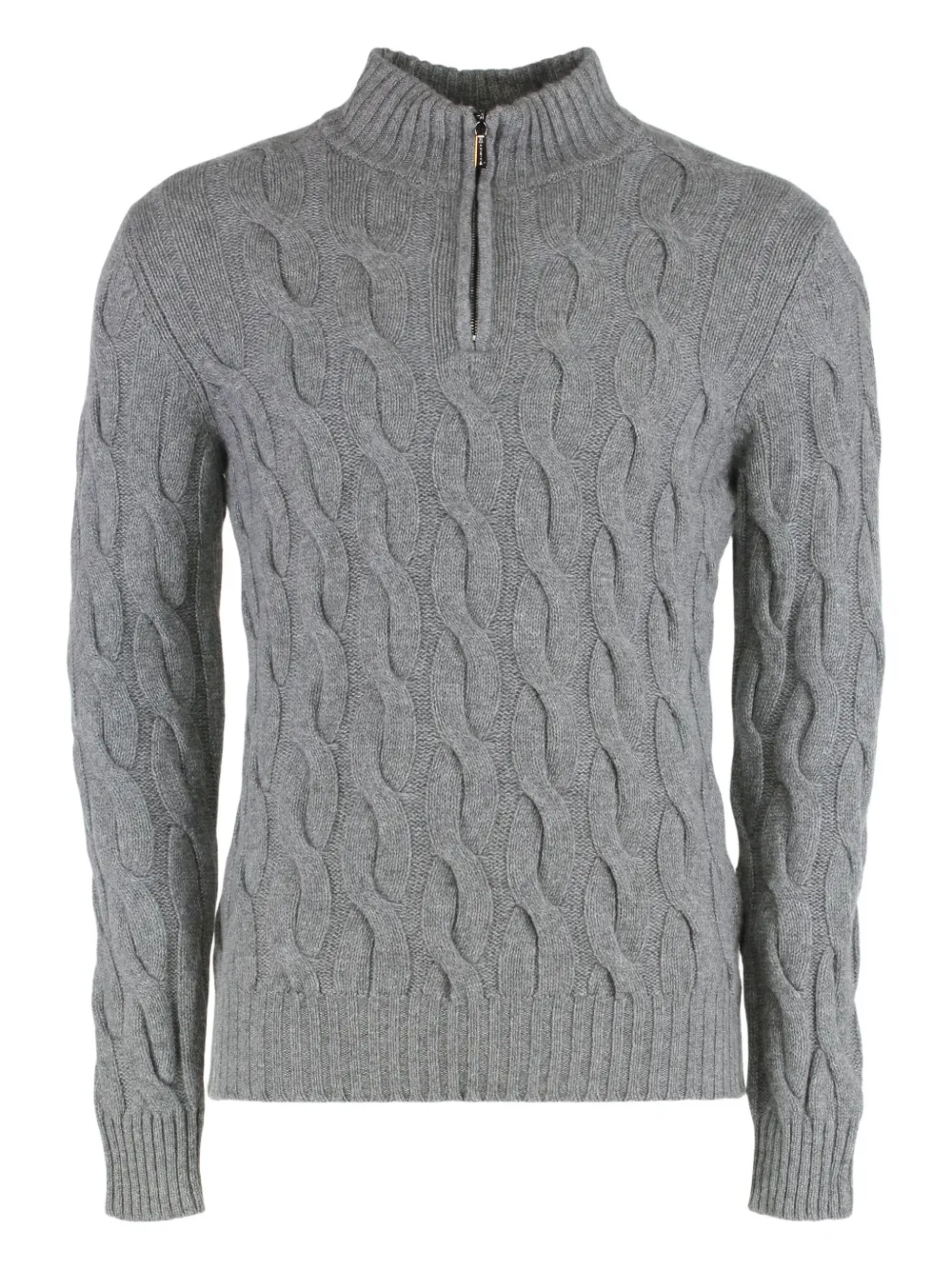 Moorer Fedro-CWS cable-knit zip sweater - Grigio