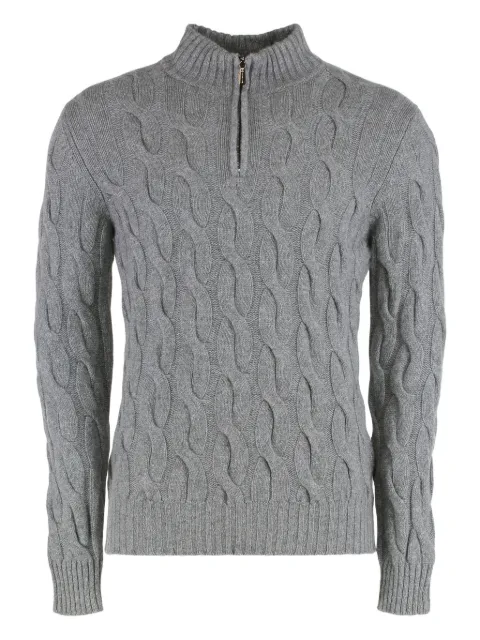 Moorer Fedro-CWS cable-knit zip sweater