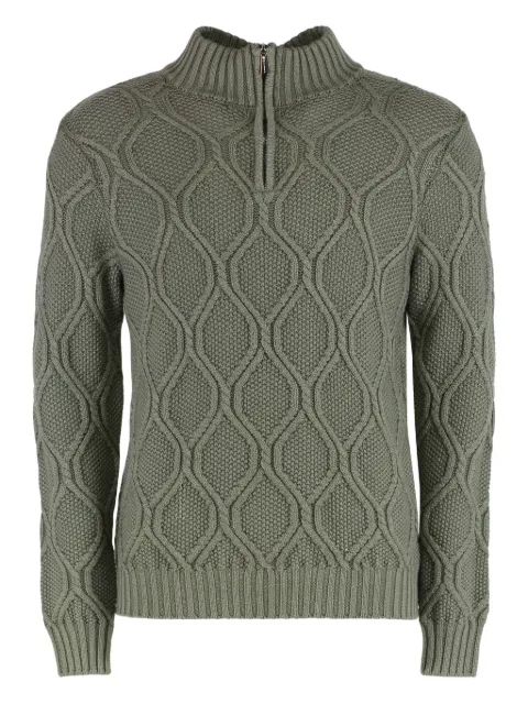 Moorer textured half-zip sweater