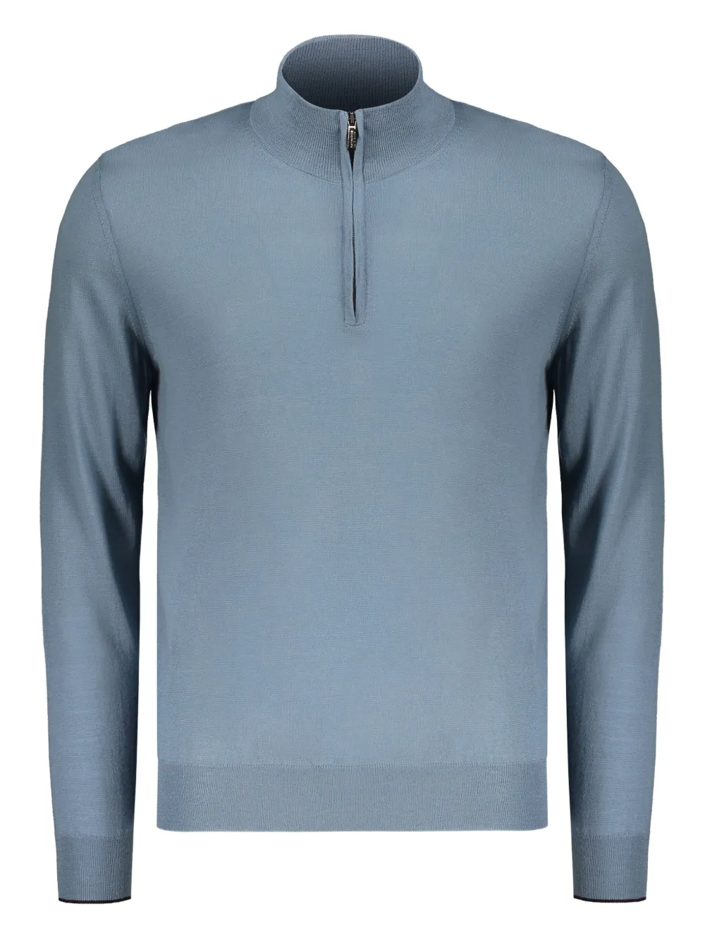 Moorer Sweater With Zip In Blue