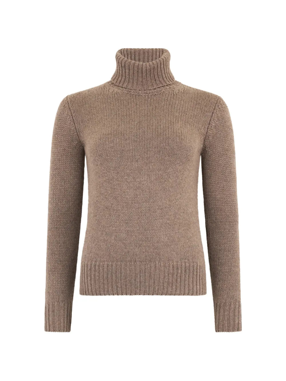 Moorer Ribbed-knit Turtleneck Sweater In Brown