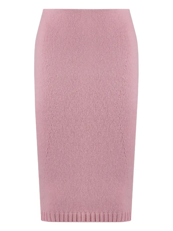 Tom Ford Wool-cashmere Blend Skirt in Pink