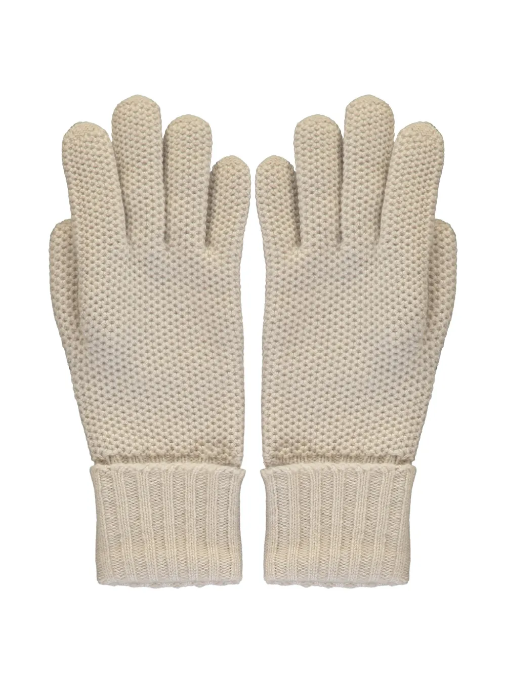 Moorer Ribbed-knit Gloves In Neutral