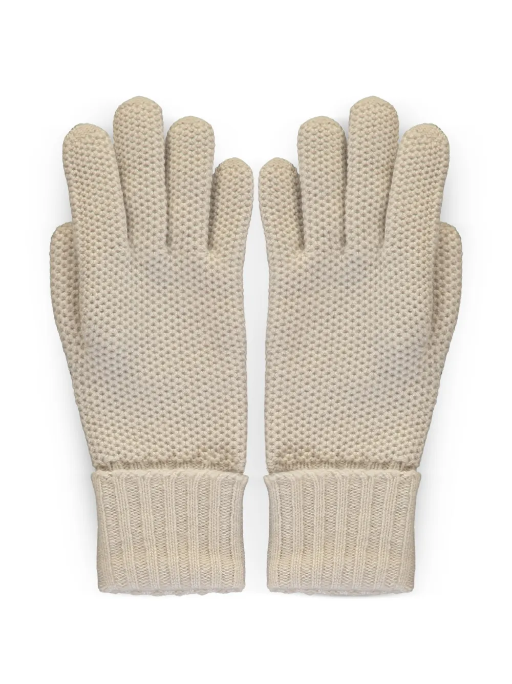 Moorer Ribgebreide handschoenen Beige