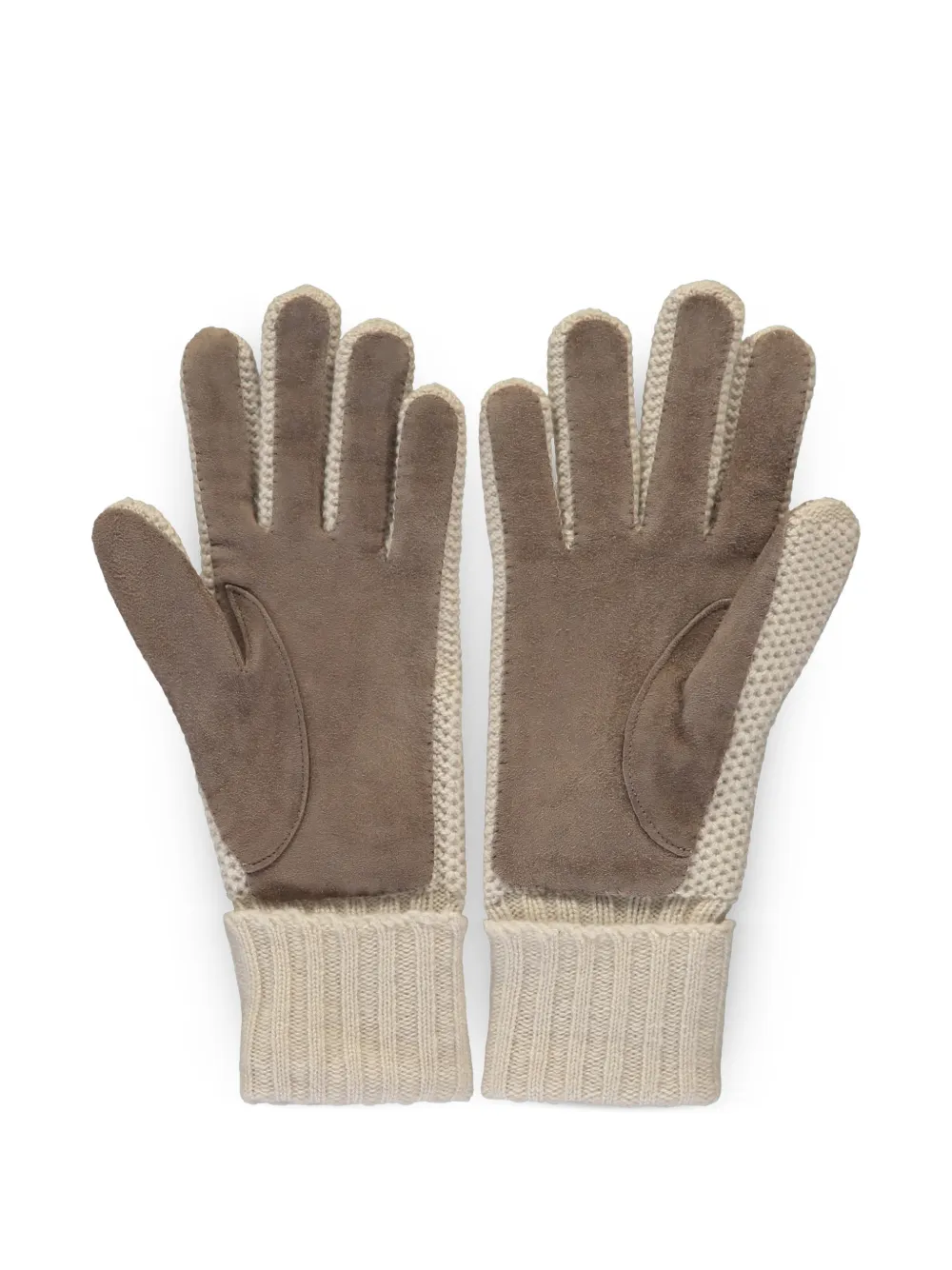 Moorer Ribgebreide handschoenen Beige