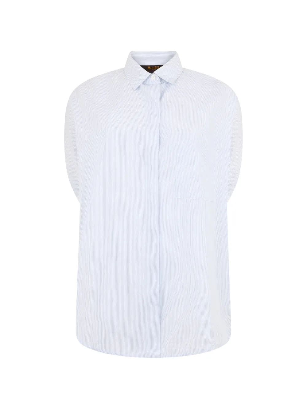 Moorer vertical-stripe short-sleeve shirt - White