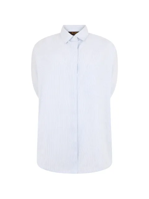 Moorer vertical-stripe short-sleeve shirt