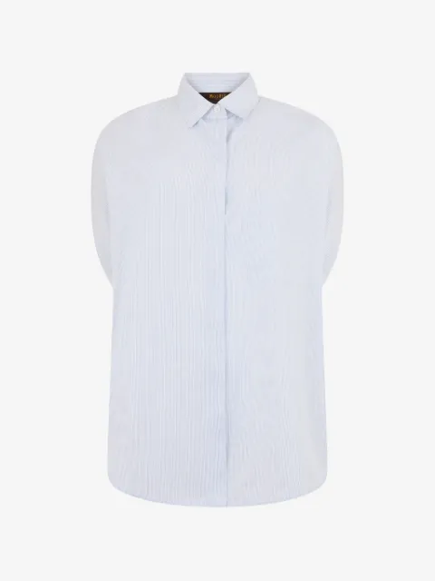 Moorer vertical-stripe short-sleeve shirt
