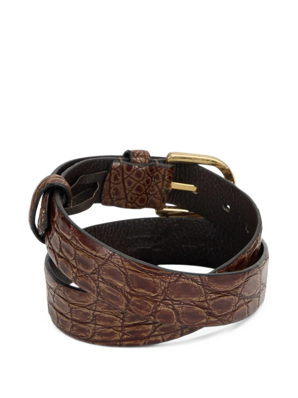 Moorer Hedie-Cod crocodile-effect leather belt Bruin