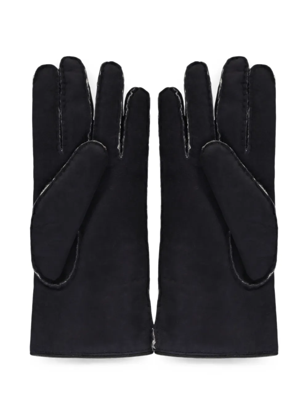 Moorer shearling-lined suede gloves Blauw