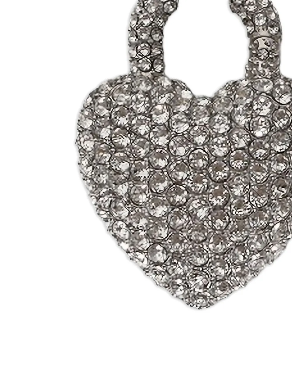 Balenciaga Minnie XL hartvormige oorbellen verfraaid met kristallen - Zilver