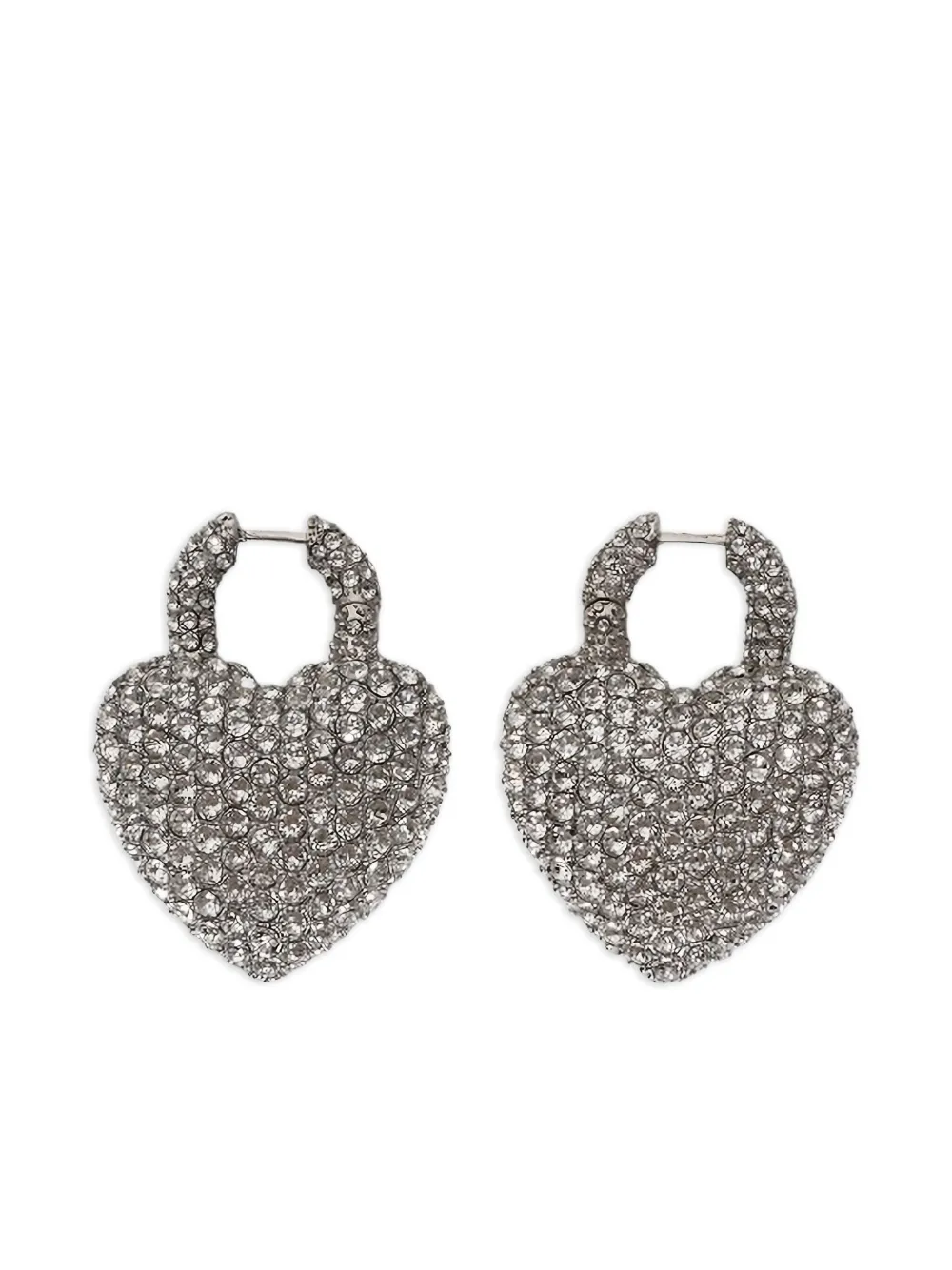 Balenciaga Minnie XL heart-shaped crystal-embellished earrings | Silver | Image 1