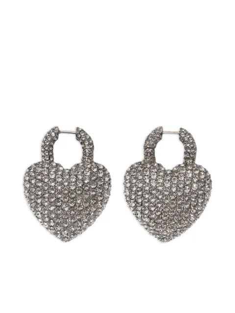 Balenciaga Minnie XL heart-shaped crystal-embellished earrings