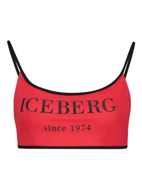 Iceberg top de bikini con logo estampado