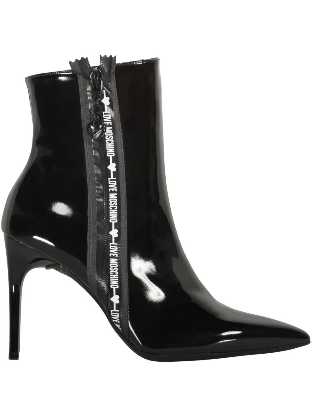 Love Moschino 100mm patent-leather ankle boots Black