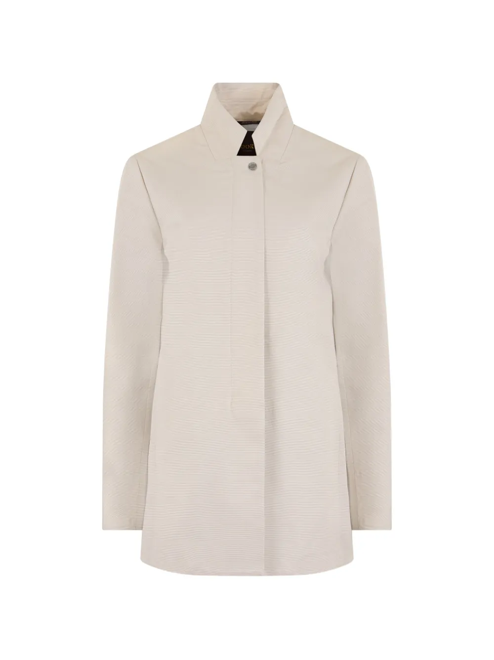 Moorer Jones-Csc high-neck concealed-fastening coat - White