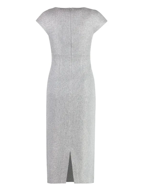 St. John Cap-sleeve Lurex Dress - Silver St. John Cap-sleeve Lurex Dress - Silver