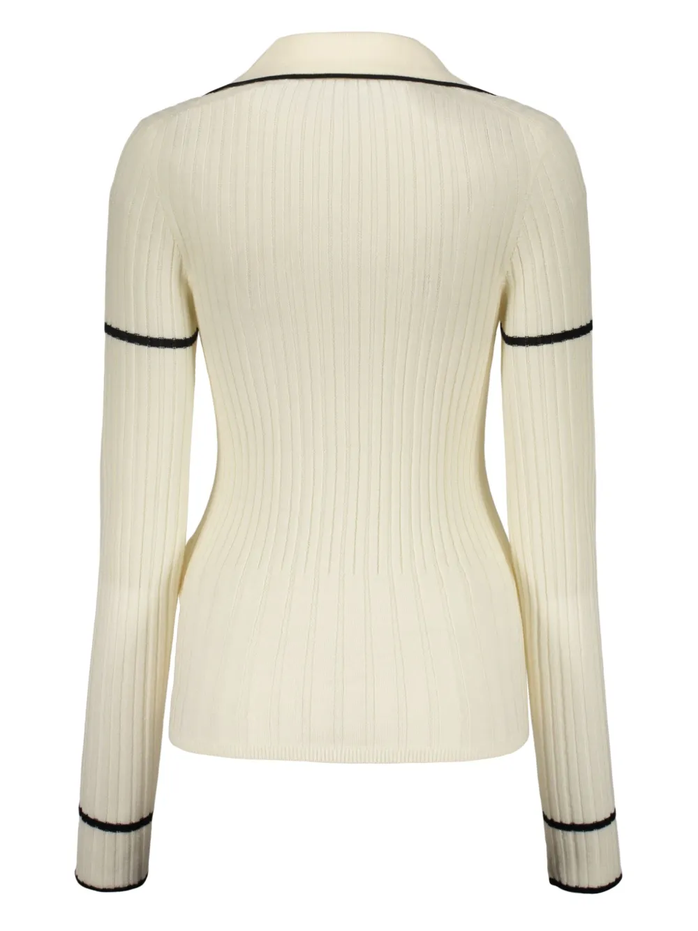 Low Classic Geribbelde polotop - Beige