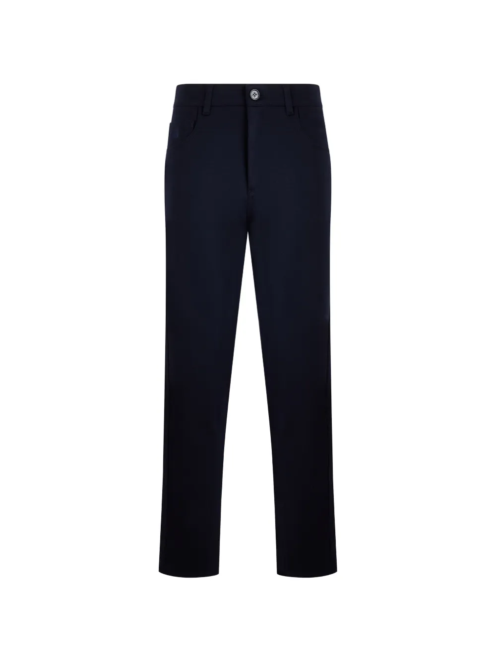 Moorer Liri-Jt straight broek met logo-patch Blauw