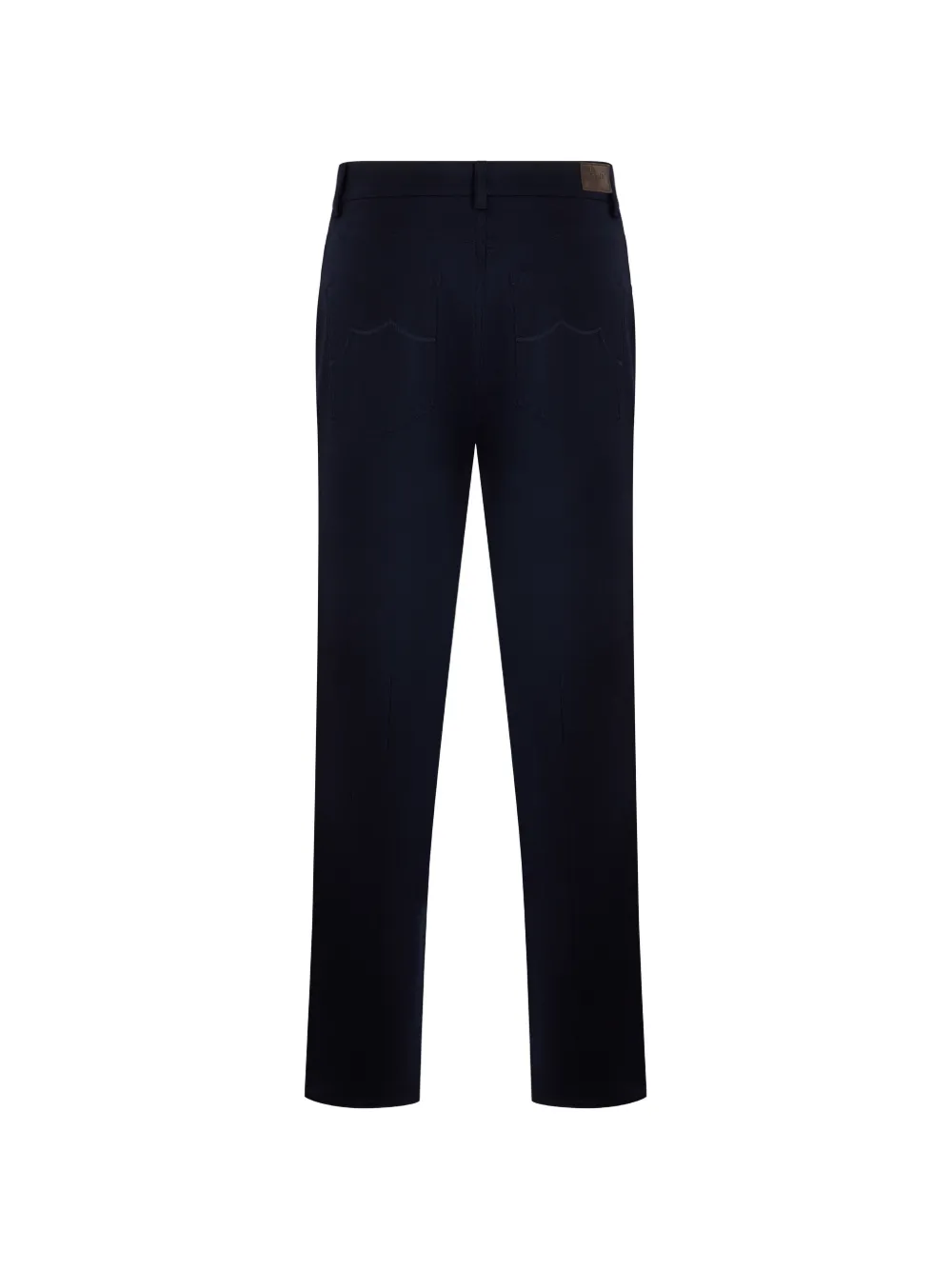 Moorer Liri-Jt straight broek met logo-patch Blauw