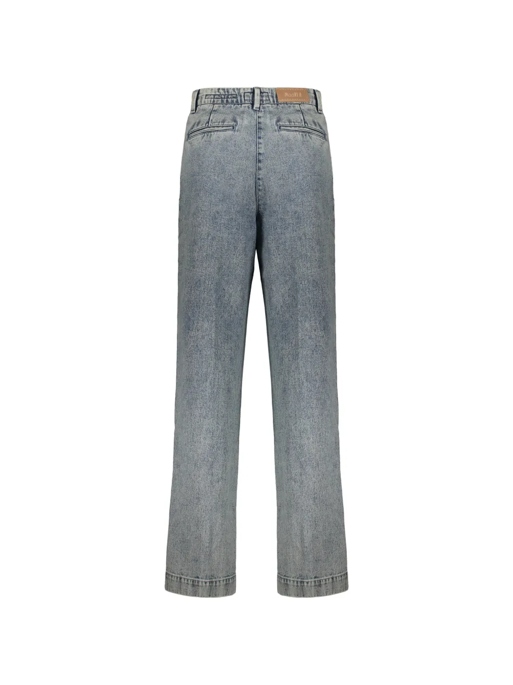 Moorer Jeans met acid-wassing en geplooid detail Blauw