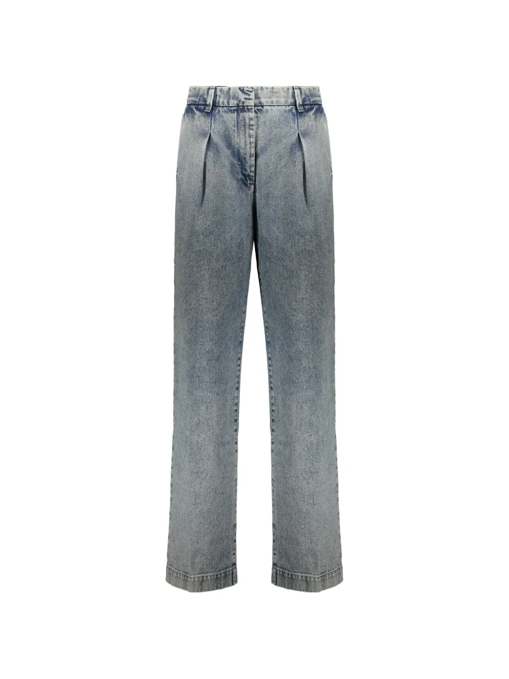 Moorer pleated-detail acid-wash jeans - Blau