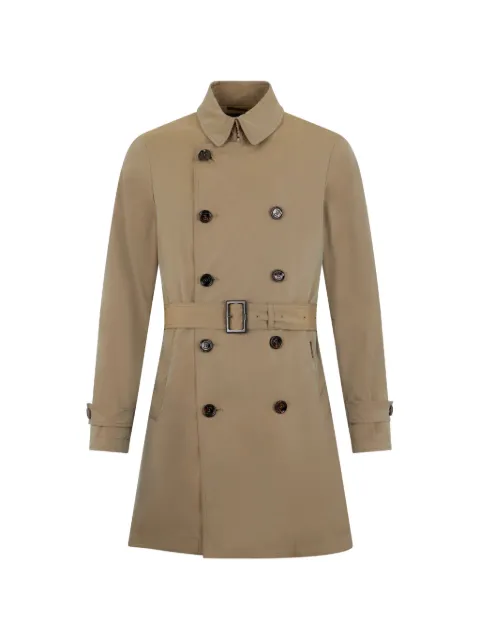 Moorer double-breasted belted trench