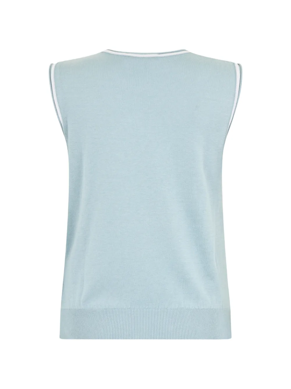 Moorer Striped Trim Vest in Blue, view 2