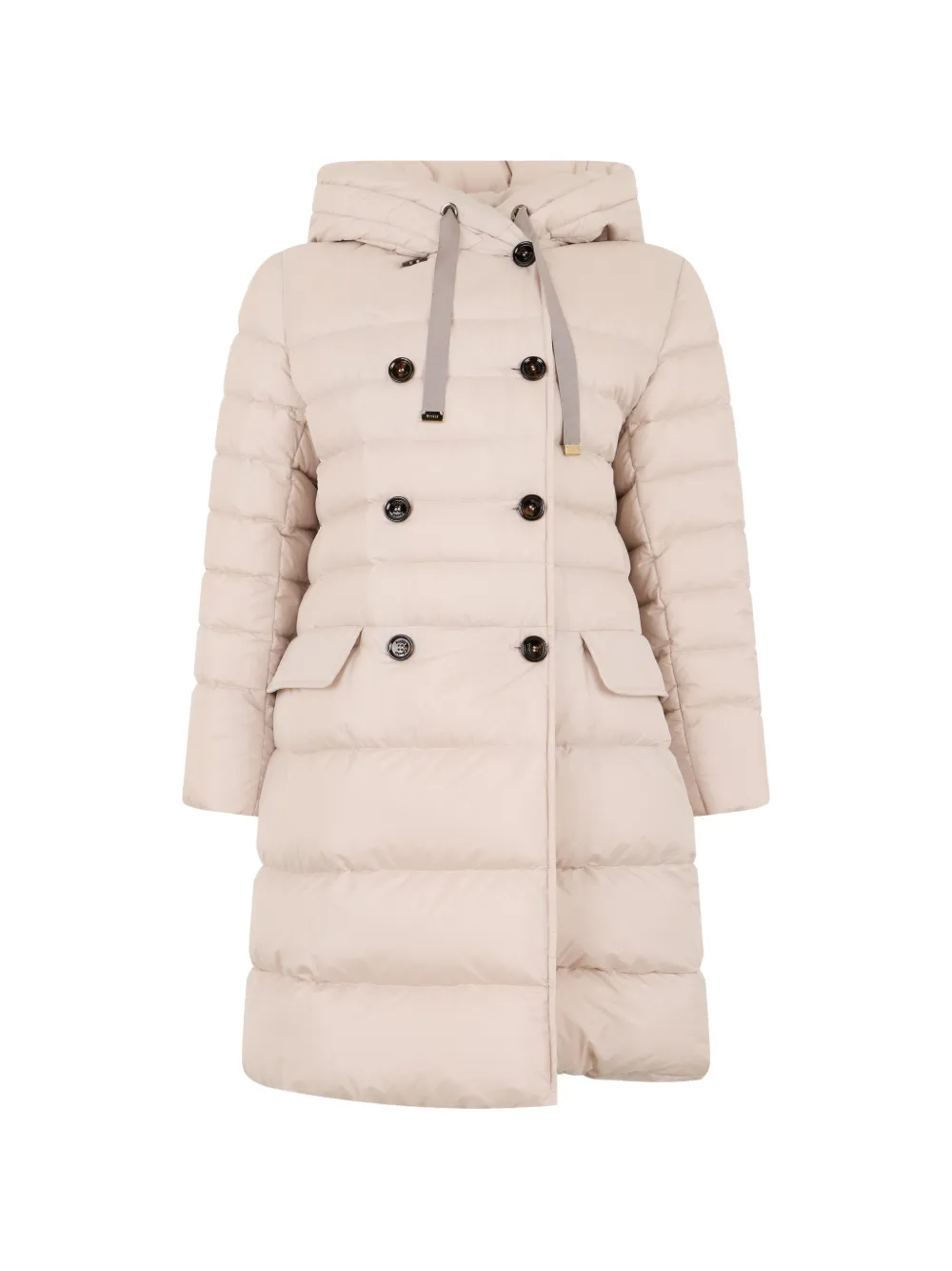 Moorer hooded double-breasted coat - Tons neutres Moorer hooded double-breasted coat - Tons neutres