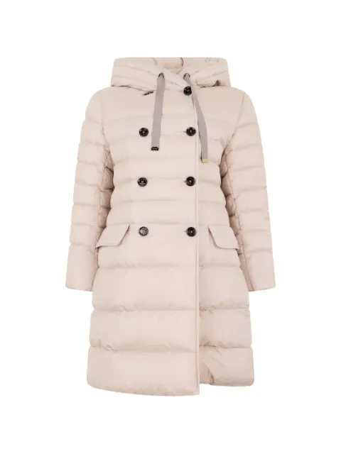 Moorer hooded double-breasted coat