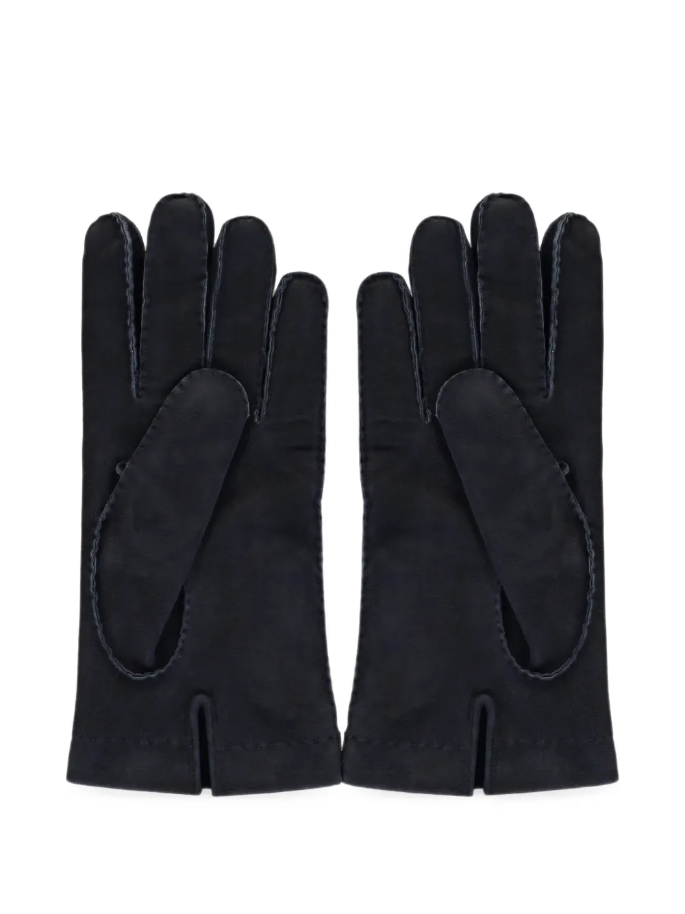 Moorer suede-finish topstitched gloves Zwart
