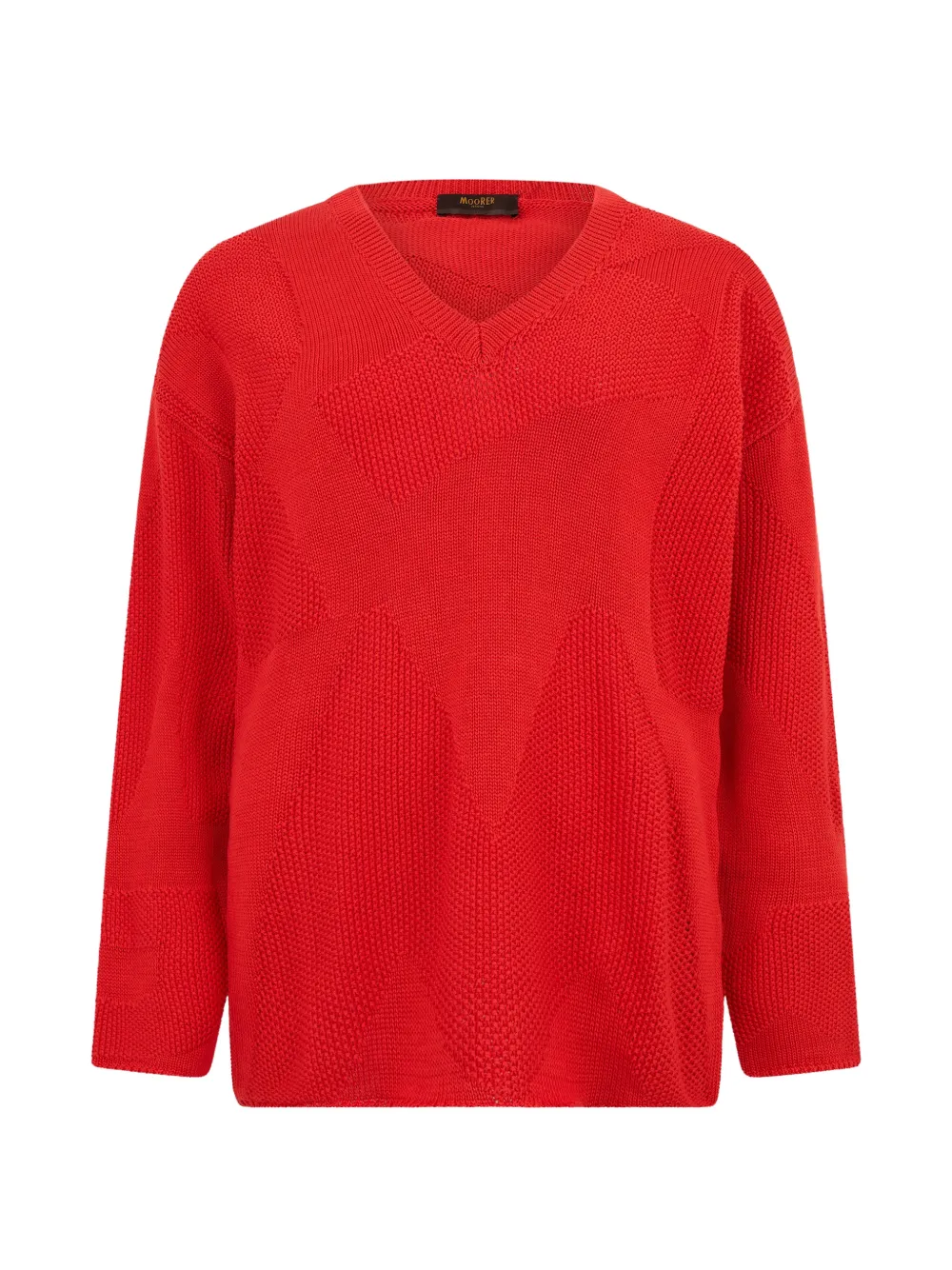 Moorer textured V-neck sweater - Rot