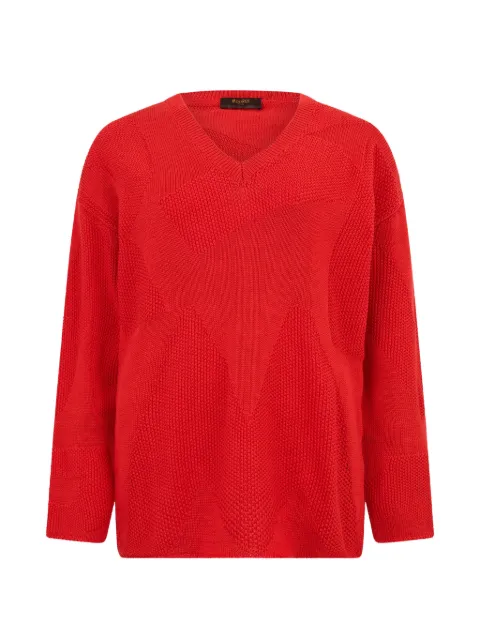 Moorer textured V-neck sweater