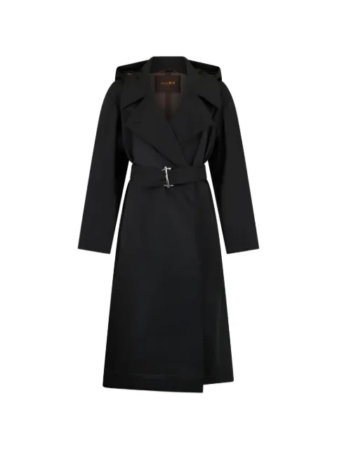 Moorer hooded belted coat