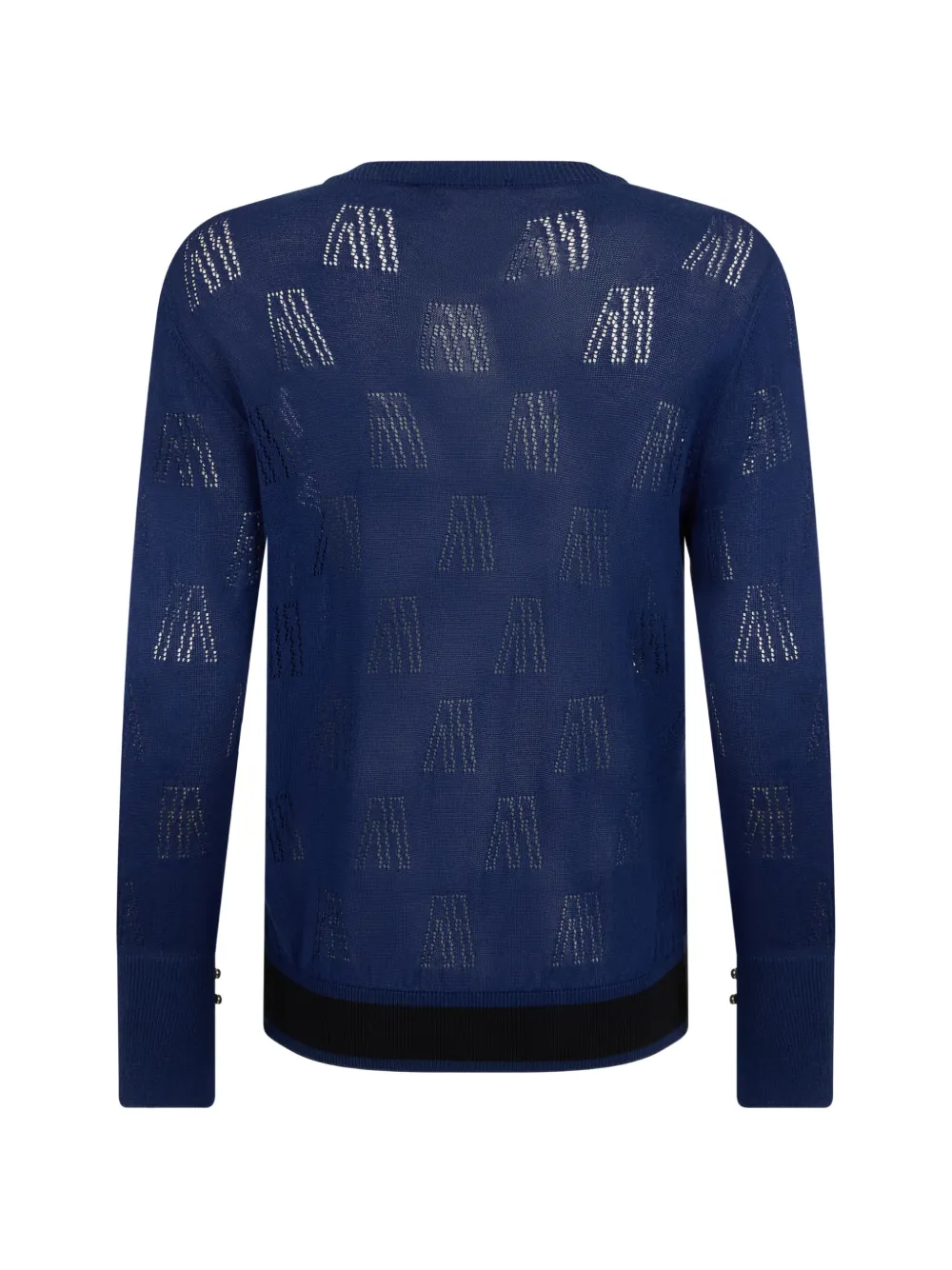 Moorer Geribbelde sweater met ronde hals Blauw