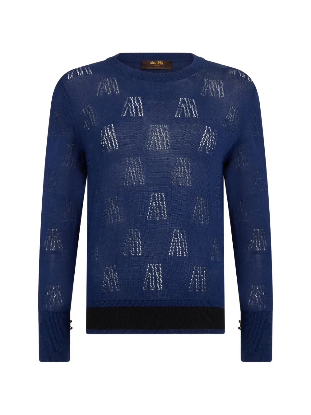 Moorer Ribbed Crew-neck Sweater In Blue