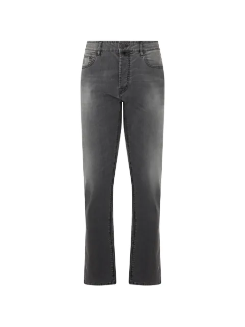 Moorer faded five-pocket jeans
