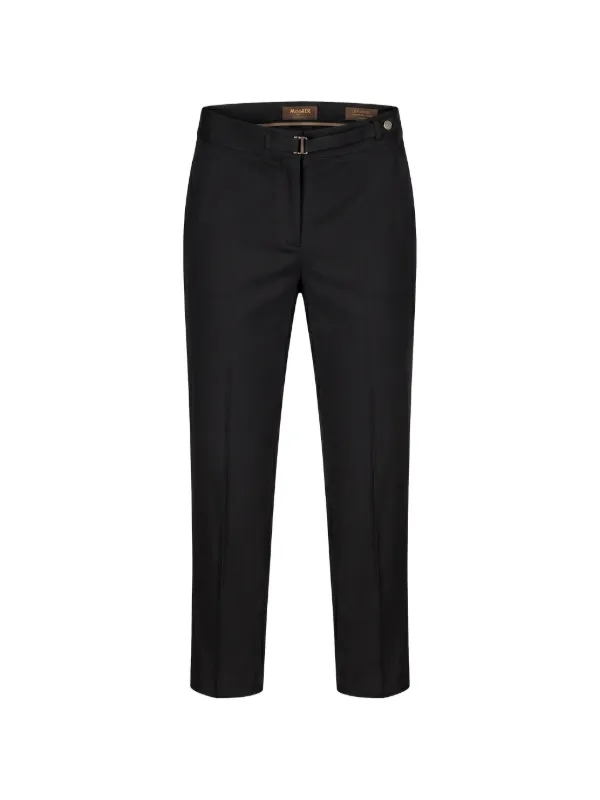 Moorer Buckle-detail Tailored Trousers in Black