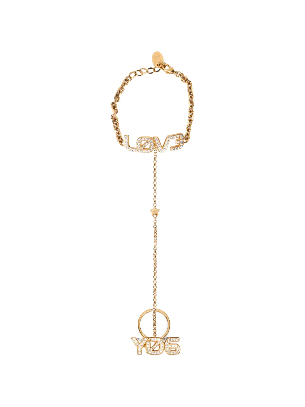 RED(V) pave-set chain hand jewellery - Oro