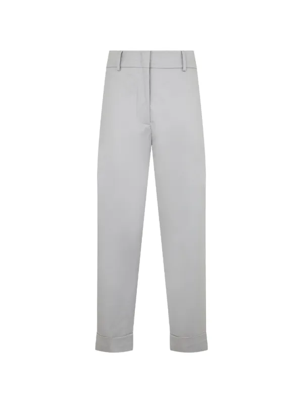 Moorer Sabrina Turn-up Trousers in Grey