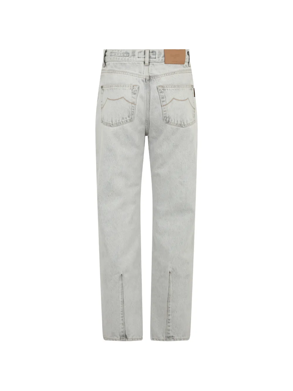 Moorer Jeans met acid-wassing en split Grijs