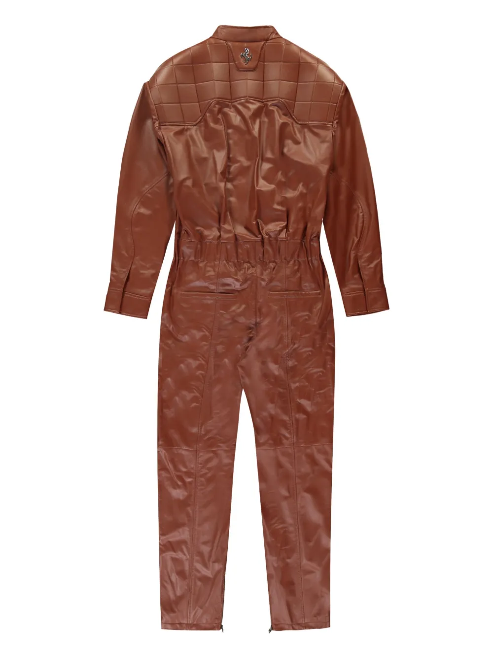 Ferrari Leren jumpsuit - Bruin