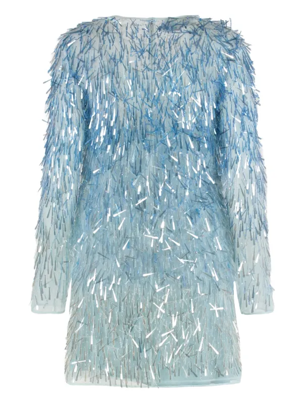 embellished long sleeve mini dress in blue Stylish Ina Short Dress for Every Occasion Azure Blue / S/M main image 1
