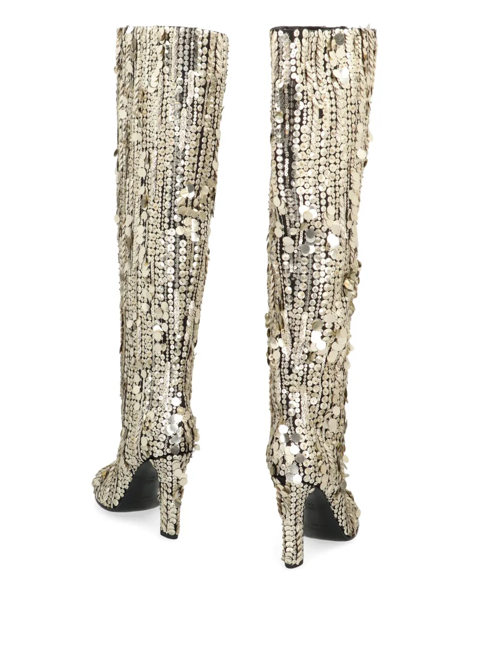 Alberta Ferretti sequin-emblishment round toe boots Goud