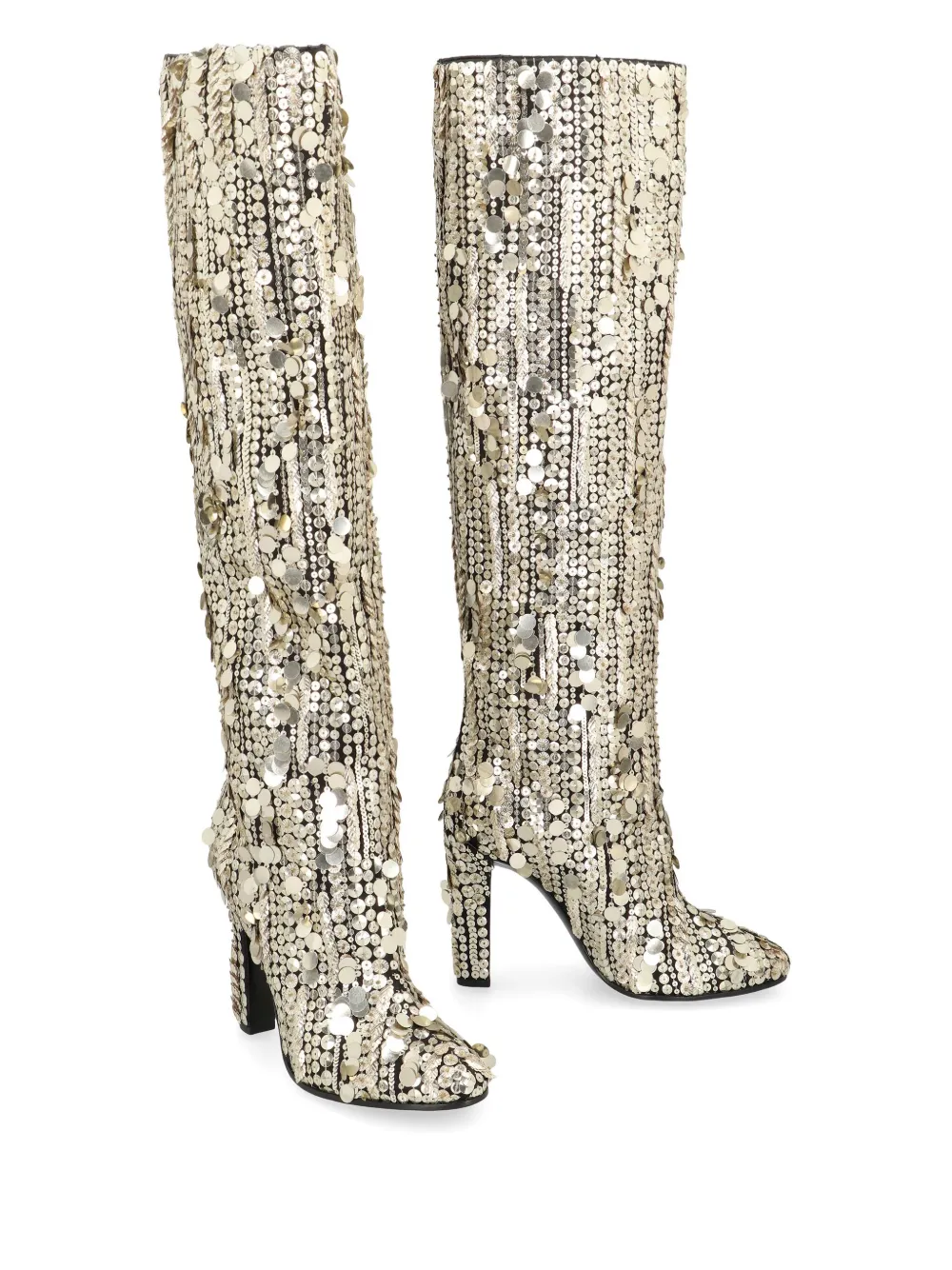 Alberta Ferretti sequin-emblishment round toe boots Goud