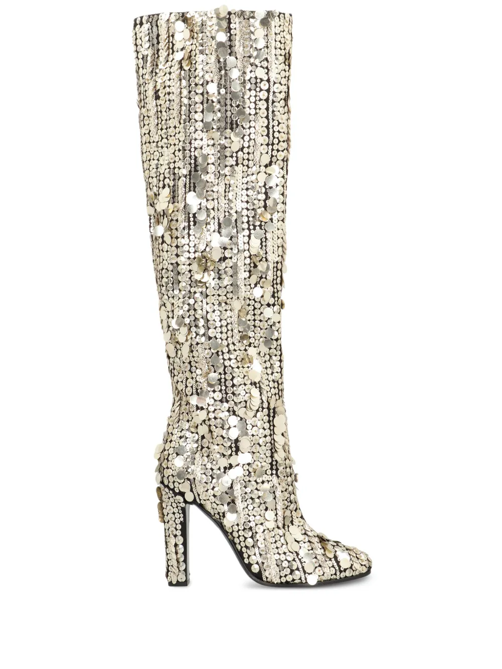 Alberta Ferretti sequin-emblishment round toe boots Goud
