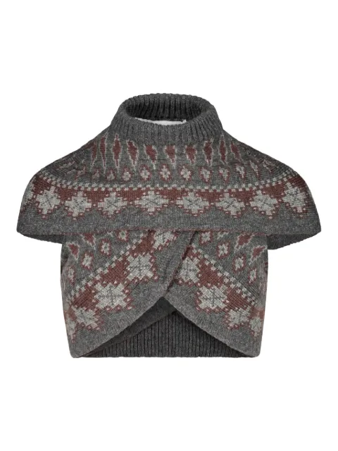 Paolina Russo cropped knitted top