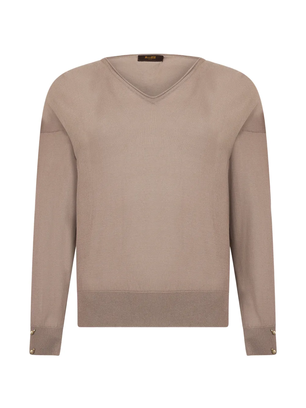 Moorer Renee V-neck button-cuff sweater - Marrone